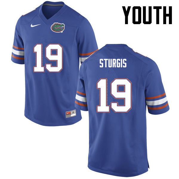 Florida Gators Youth #19 Caleb Sturgis College Football Jersey Blue